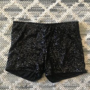 Studio Spa black sequin shorts